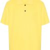 Jacquemus Le Polo Maille logo-embossed Polo Shirt Yellow Men Polo Shirts Maison-Kitsune