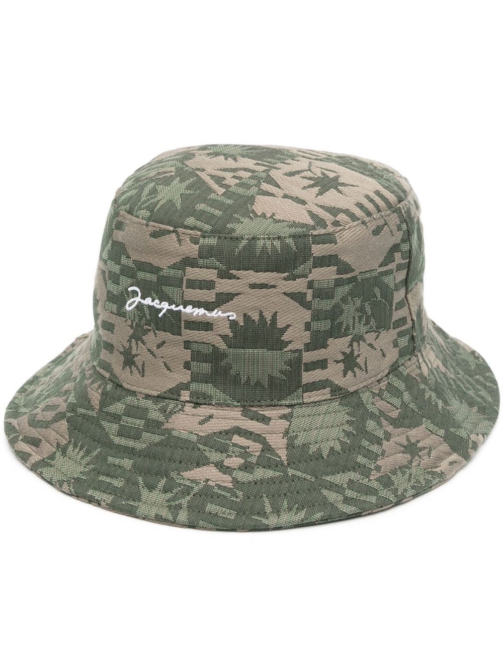 Jacquemus patterned-jacquard Bucket Hat Green Maison-Kitsune Men Hats