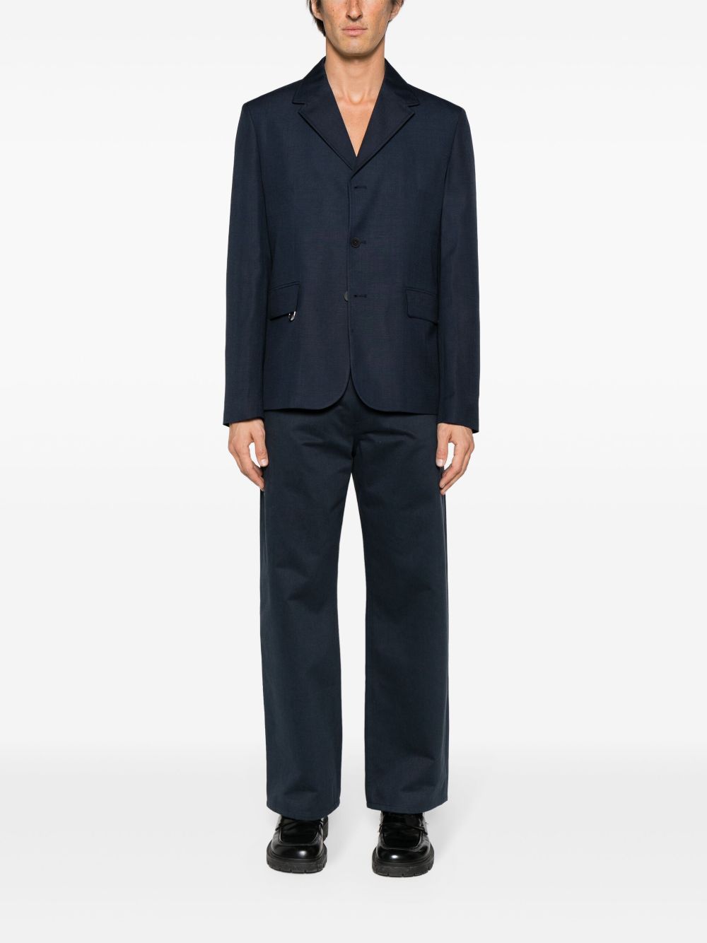 Men Blazers Maison-Kitsune Jacquemus La Veste Cabri single-breasted Blazer Blue