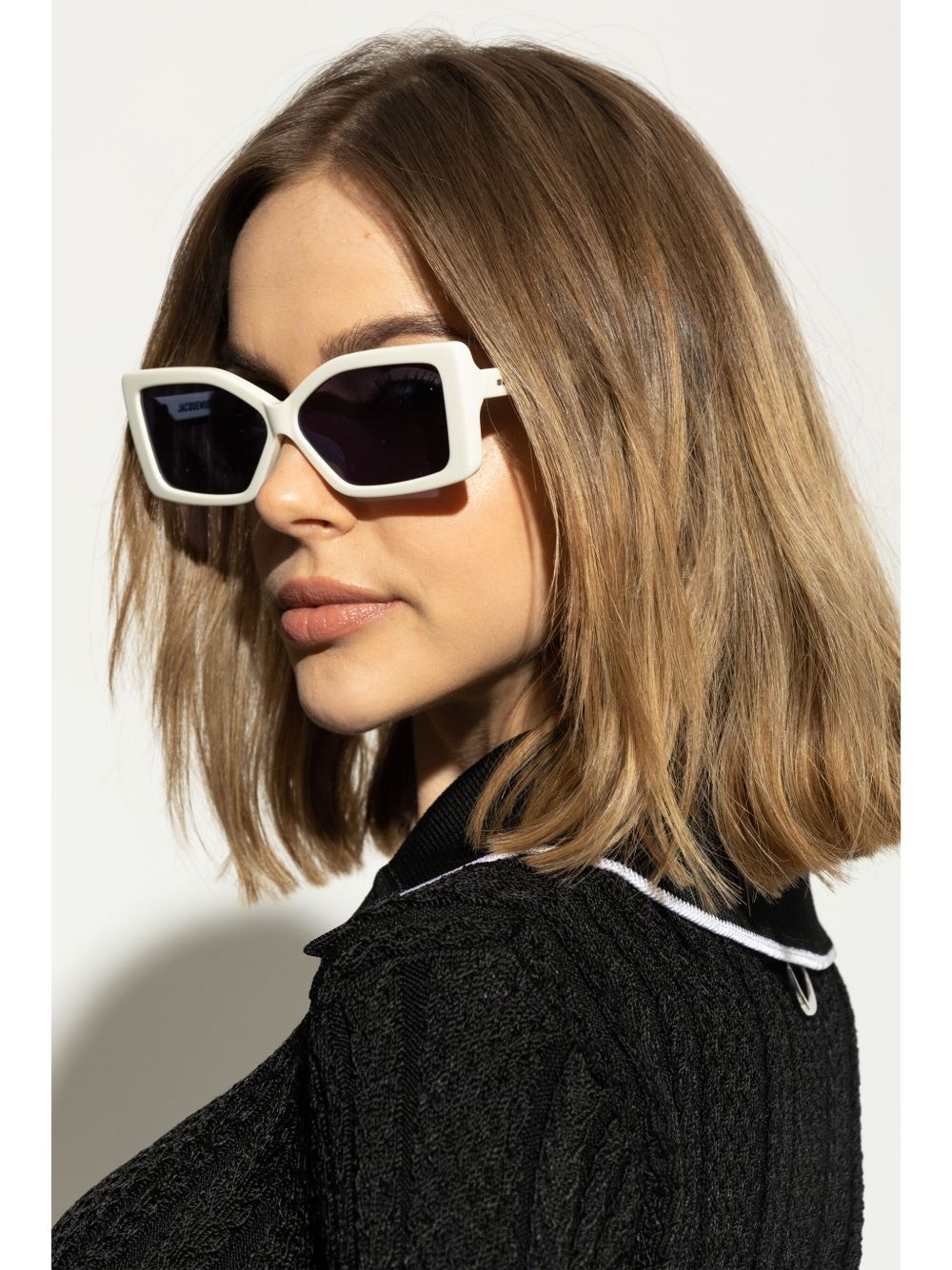 Men Sunglasses Maison-Kitsune Jacquemus x Linda Farrow Les Lunettes Spiaggia Sunglasses White