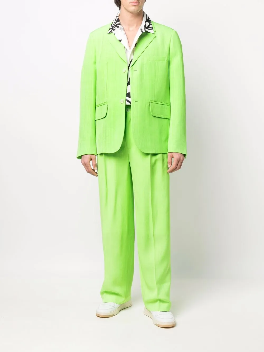Maison-Kitsune Jacquemus Le Pantalon Mela wide-leg Trousers Green Men Loose Fit Pants