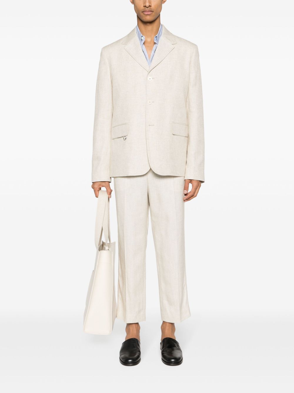 Maison-Kitsune Tailored Pants Men Jacquemus Le Pantalon Cabri Tailored Trousers Neutrals
