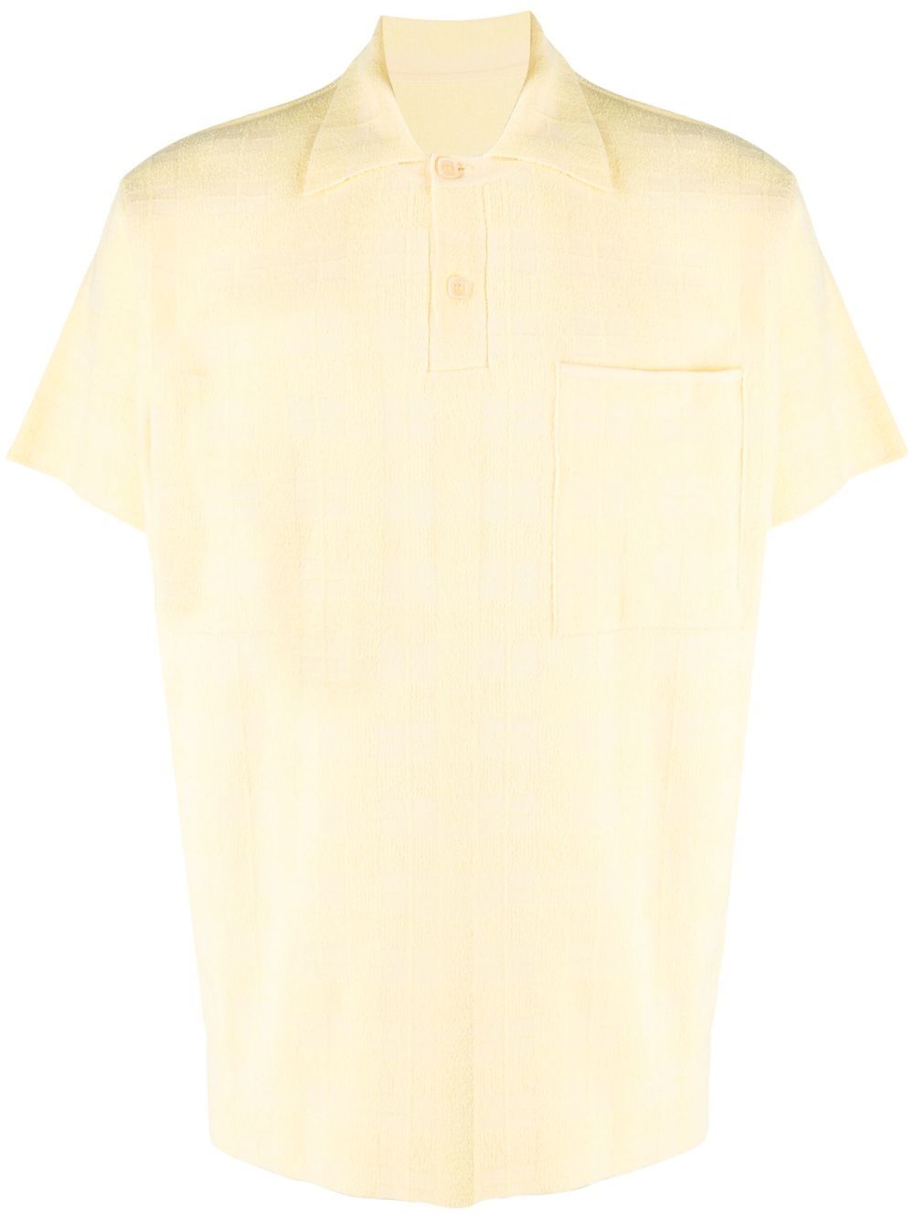 Jacquemus jacquard-knit Polo Shirt Yellow Men Polo Shirts Maison-Kitsune