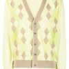 Jacquemus Toledo Argyle Cardigan Green Men Cardigans Maison-Kitsune