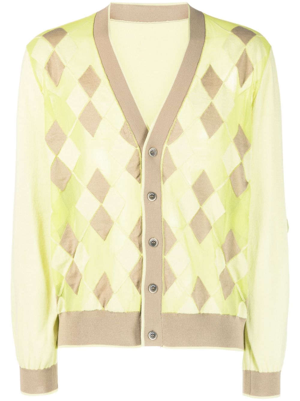 Jacquemus Toledo Argyle Cardigan Green Men Cardigans Maison-Kitsune