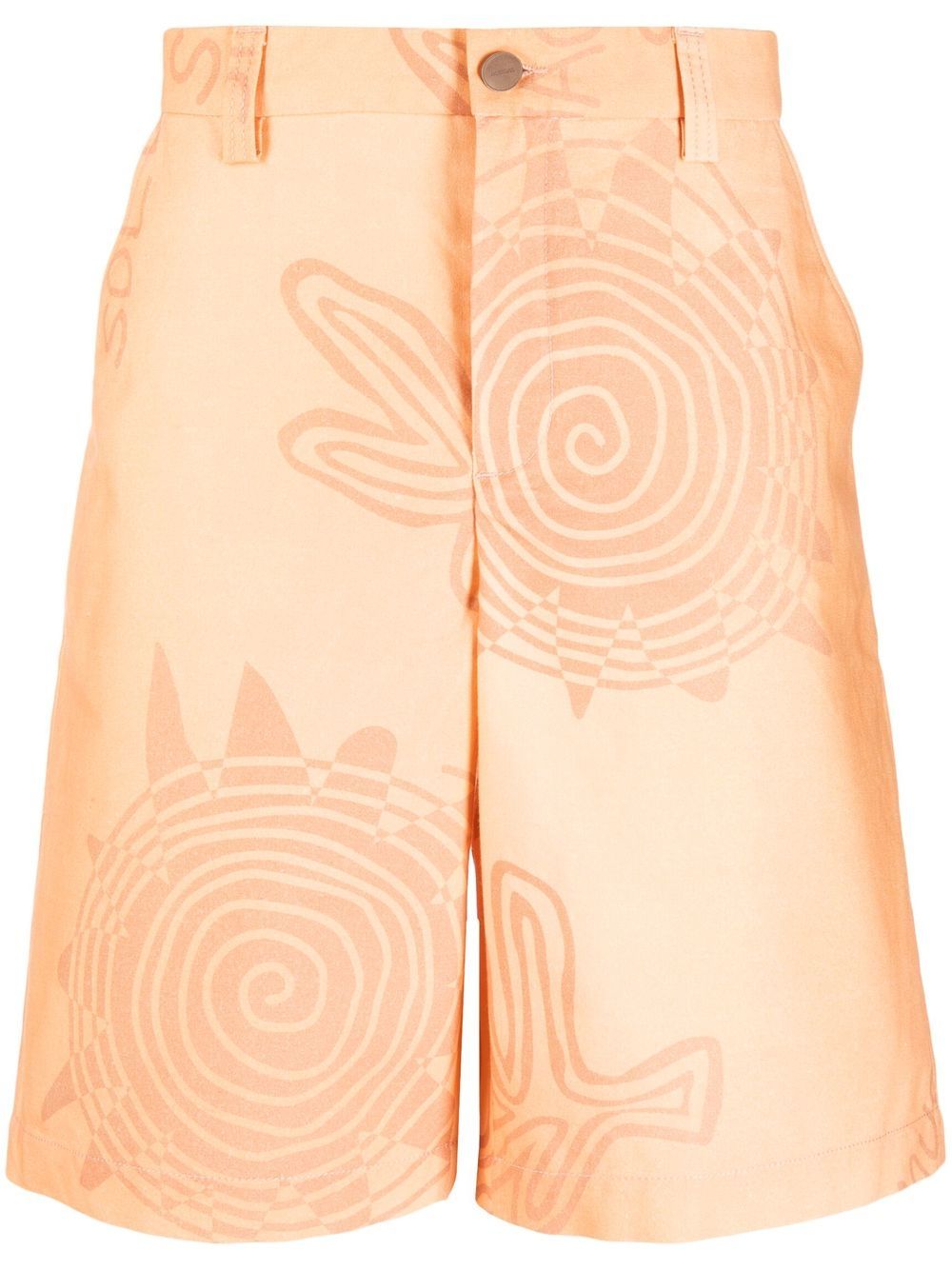 Men Bermuda Shorts Maison-Kitsune Jacquemus graphic-print Shorts Orange