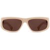 Men Sunglasses Maison-Kitsune Jacquemus Pilota rectangle-frame Sunglasses Neutrals