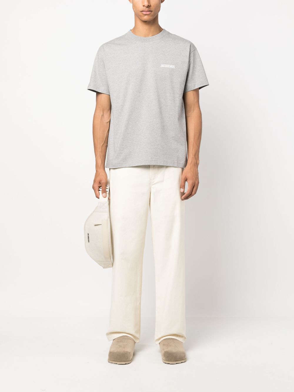 Jacquemus Le T-shirt Jacquemus logo-print T-shirt Grey Men T-Shirts Maison-Kitsune