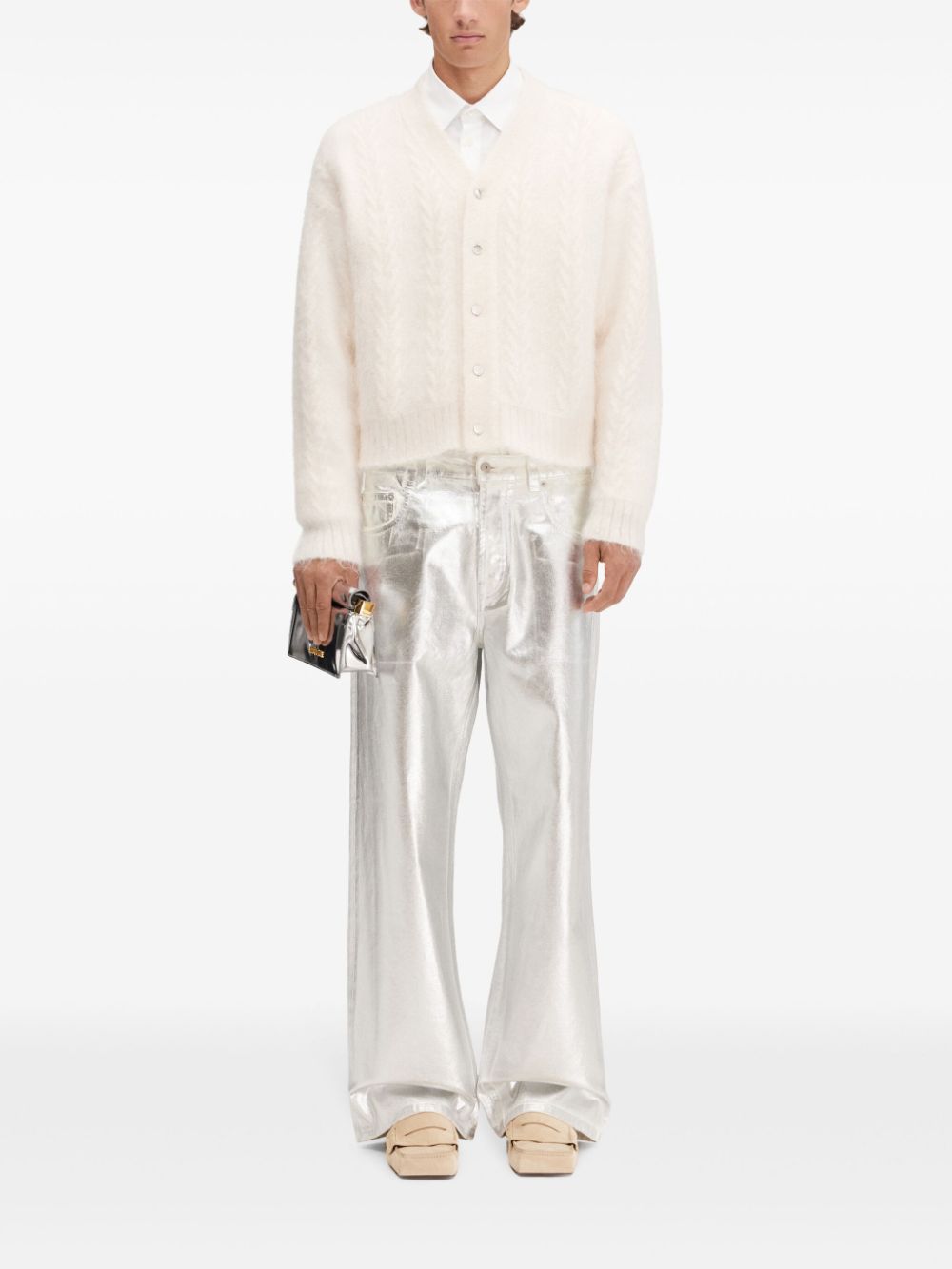 Jacquemus The Nuvola Cardigan White Men Cardigans Maison-Kitsune