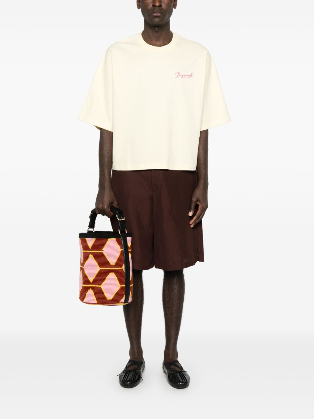 Maison-Kitsune Jacquemus Le Corto T-shirt Yellow Men T-Shirts