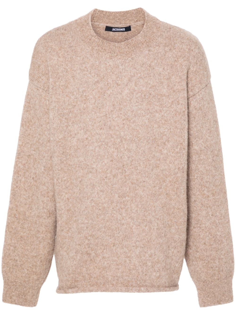Maison-Kitsune Knitted Sweaters Men Jacquemus intarsia-knit Logo Sweater Neutrals