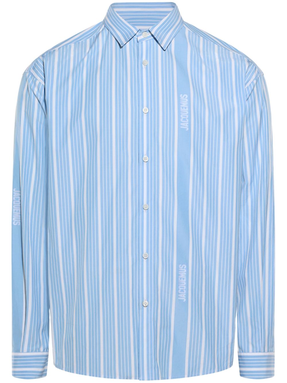 Maison-Kitsune Shirts Men Jacquemus La Chemise Simon Jacquard Shirt Blue