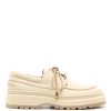Maison-Kitsune Derby Shoes Men Jacquemus Les Bateau Pavane Leather Derby Shoes Yellow