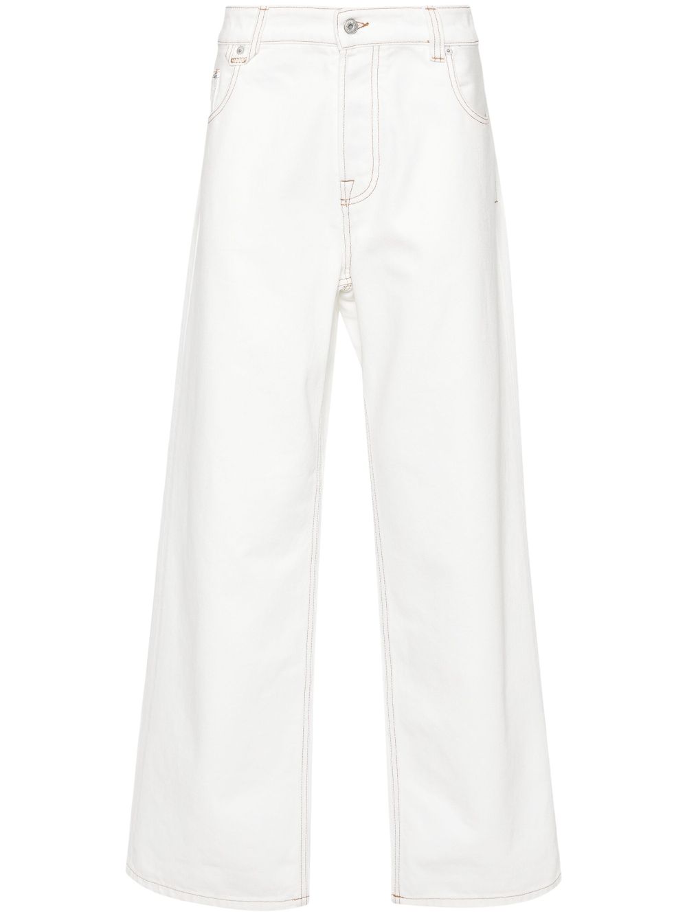 Maison-Kitsune Jacquemus Le De Nîmes Large mid-rise loose-fit Jeans White Men Relaxed-Fit Jeans