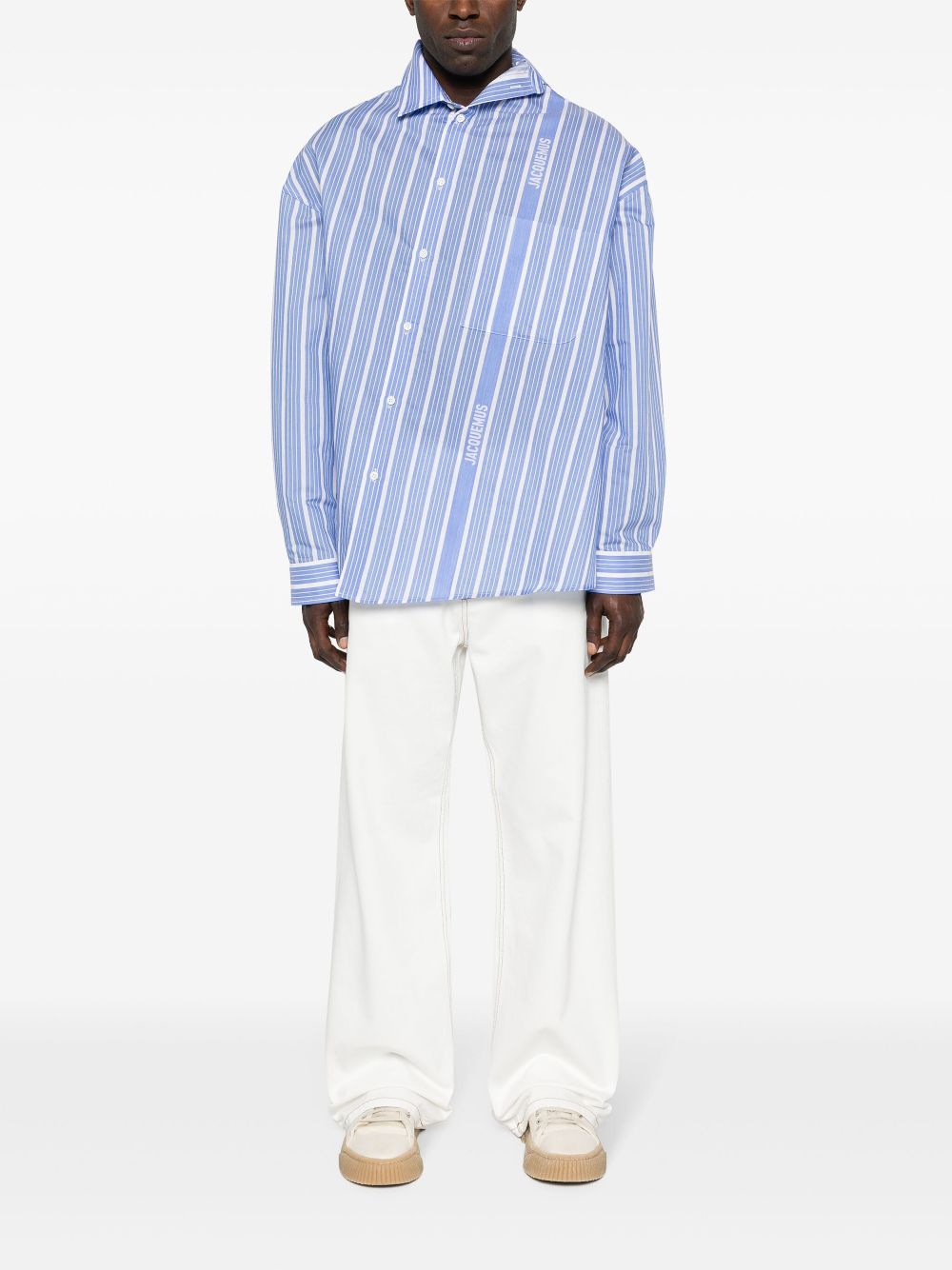 Maison-Kitsune Jacquemus Le De Nîmes Large mid-rise loose-fit Jeans White Men Relaxed-Fit Jeans