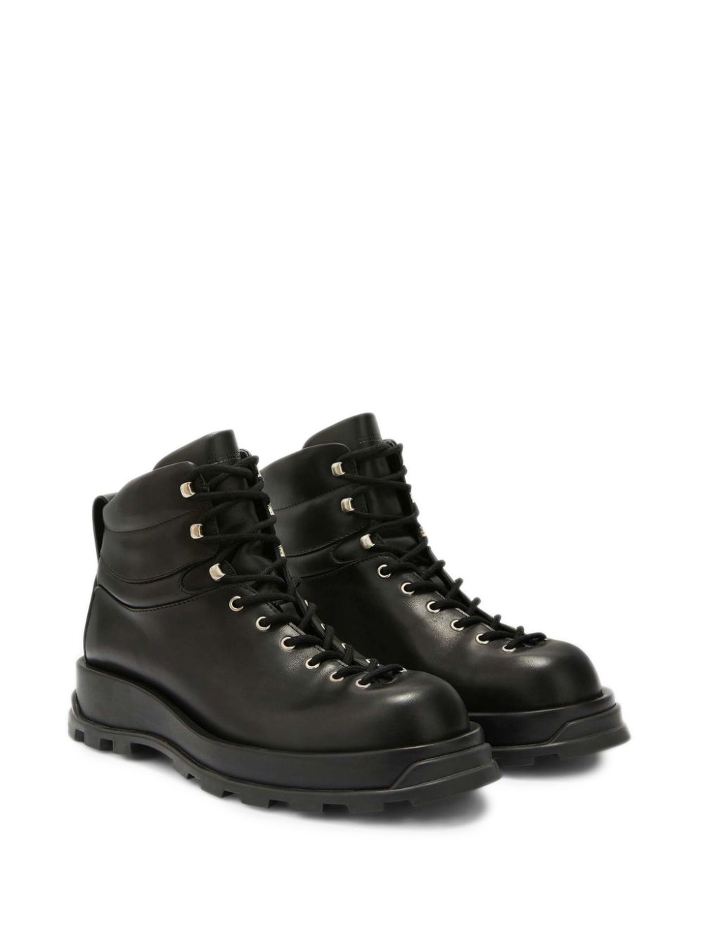 Jil Sander lace-up Leather Ankle Boots Black Men Boots Maison-Kitsune