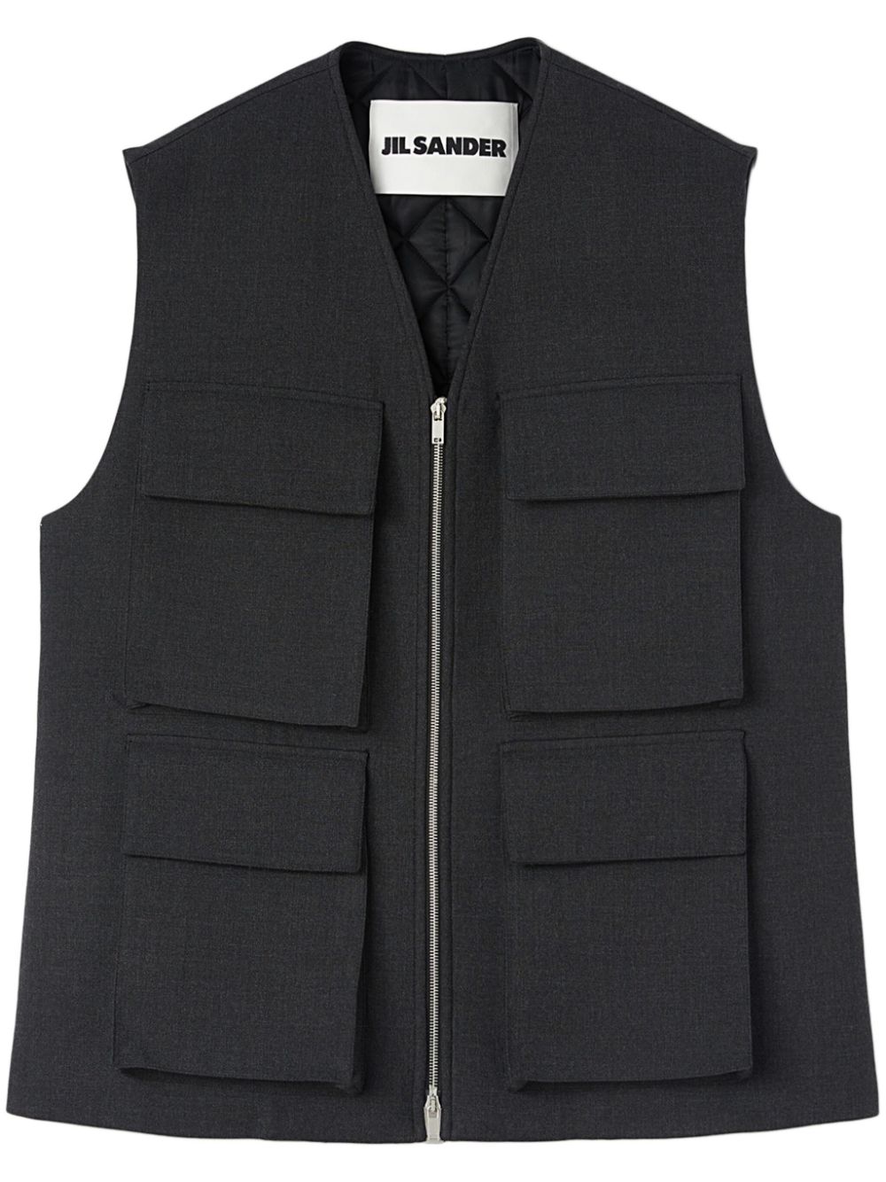 Maison-Kitsune Waistcoats & Gilets Men Jil Sander Twill Vest Black