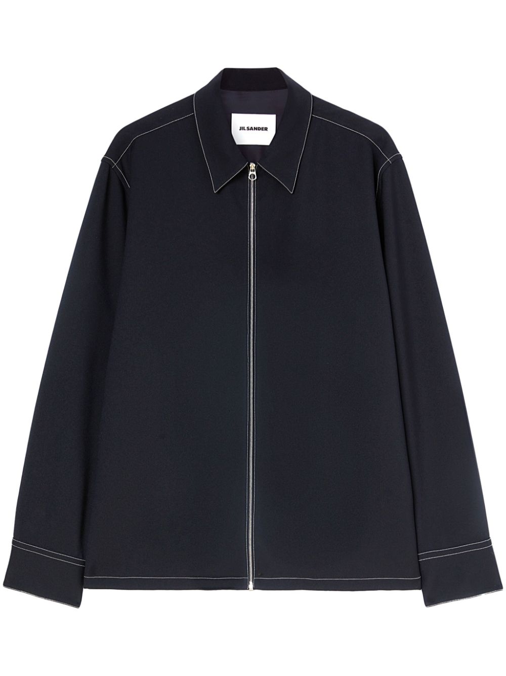 Jil Sander zip-up Shirt Jacket Blue Maison-Kitsune Men Shirt Jackets