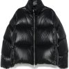 Jil Sander zip-up Puffer Jacket Black Maison-Kitsune Men Down Jackets