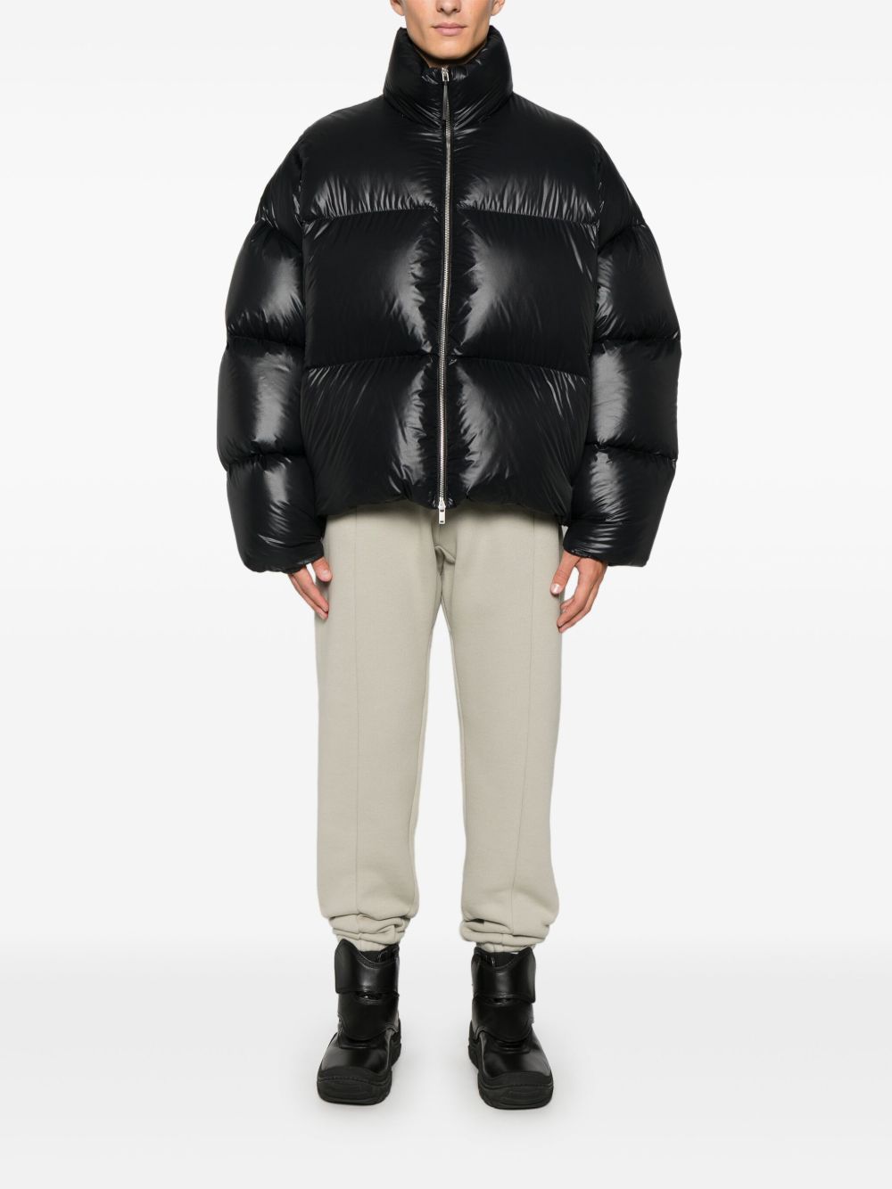 Jil Sander zip-up Puffer Jacket Black Maison-Kitsune Men Down Jackets