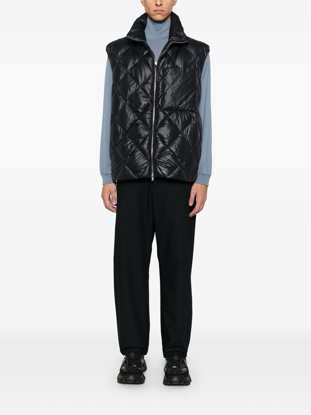 Jil Sander Quilted Gilet Black Men Waistcoats & Gilets Maison-Kitsune