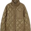 Men Down Jackets Maison-Kitsune Jil Sander Concealed Hood Jacket Brown
