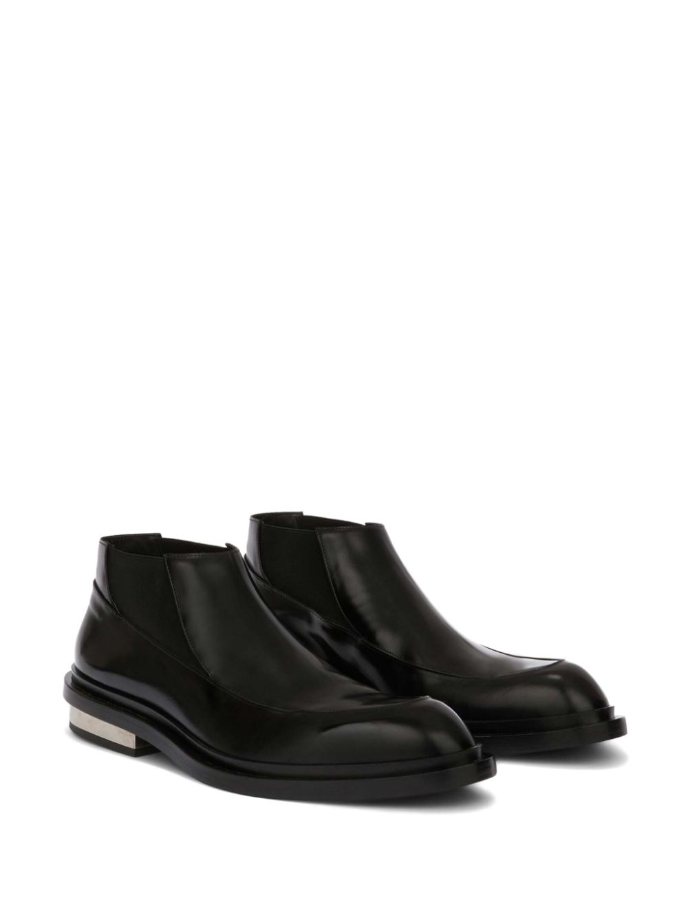 Jil Sander metal-detail Leather Boots Black Men Boots Maison-Kitsune