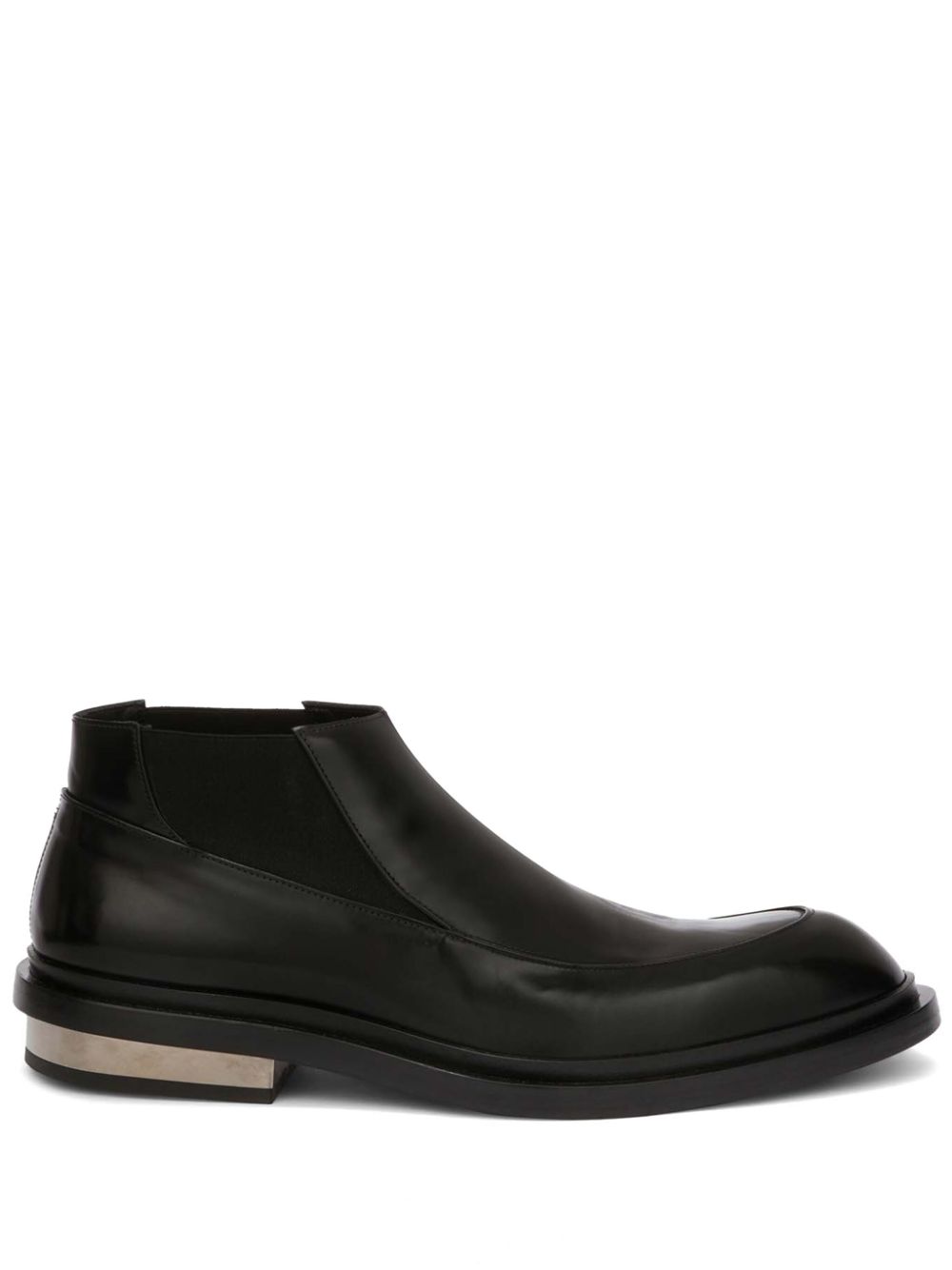 Jil Sander metal-detail Leather Boots Black Men Boots Maison-Kitsune