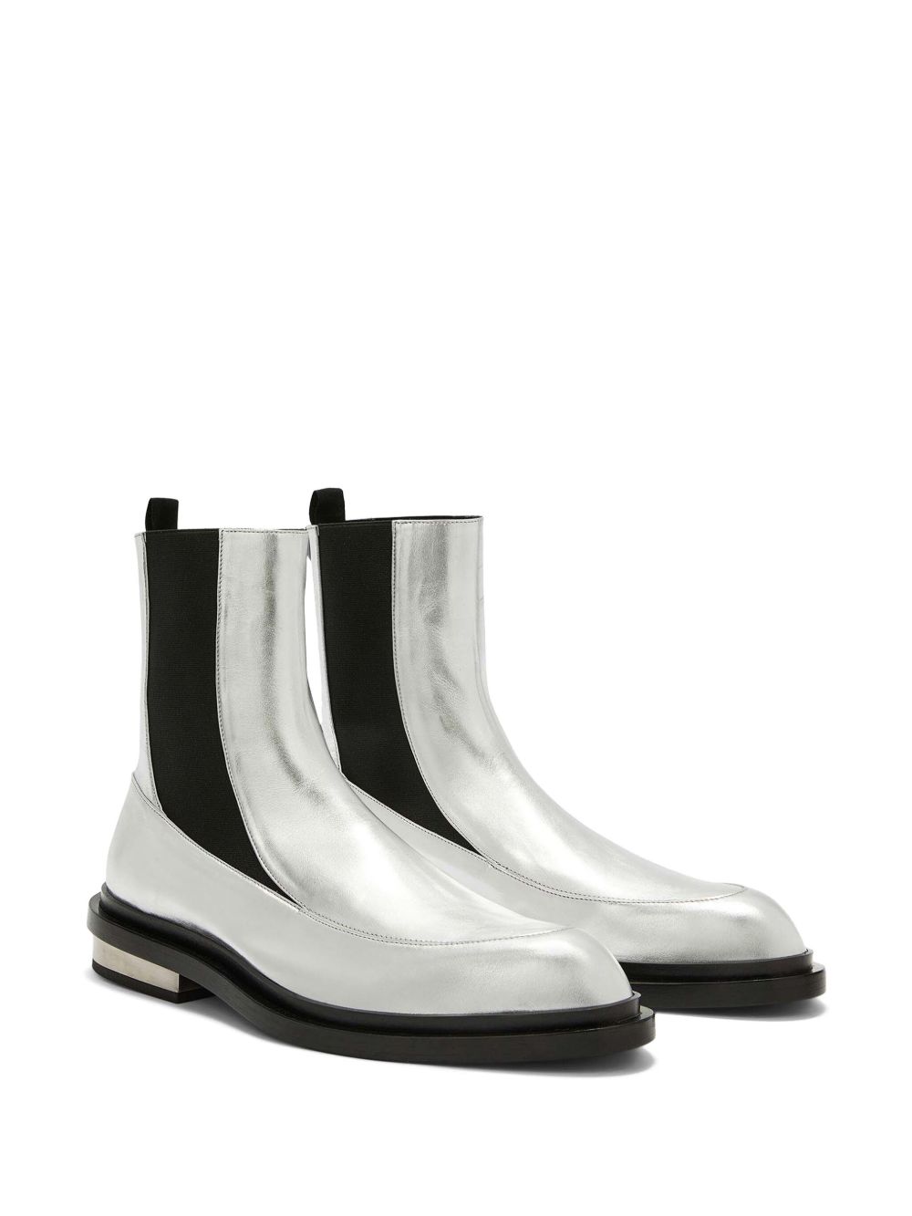 Maison-Kitsune Boots Men Jil Sander Leather Chelsea Ankle Boots Grey