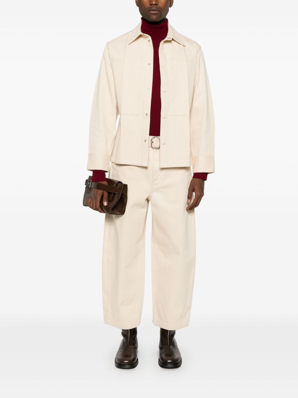 Jil Sander tapered-leg Belted Jeans Neutrals Maison-Kitsune Men Tapered Jeans