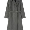 Maison-Kitsune Jil Sander Belted Coat Grey Men Double Breasted Coats