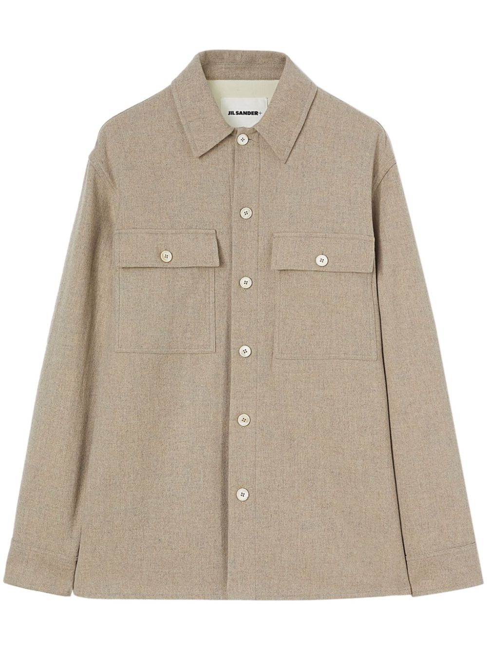 Maison-Kitsune Jil Sander long-sleeve Flannel Shirt Neutrals Men Shirts