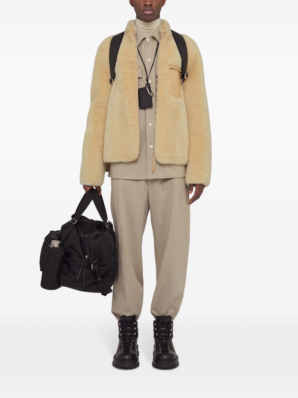 Maison-Kitsune Jil Sander long-sleeve Flannel Shirt Neutrals Men Shirts