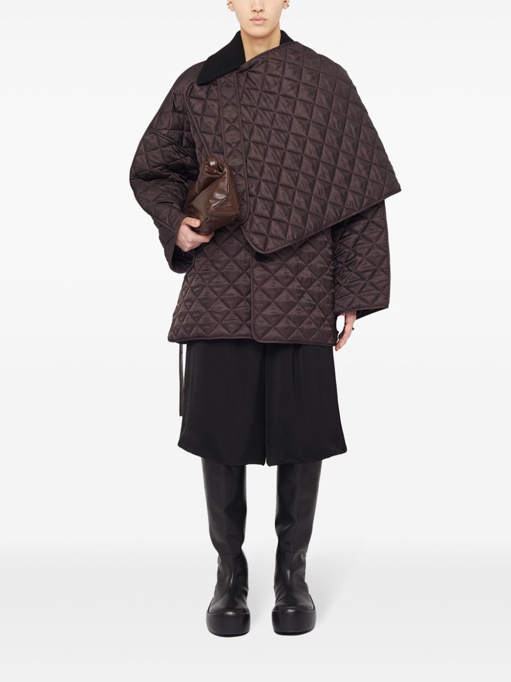 Maison-Kitsune Jil Sander Quilted Jacket Brown Men Down Jackets