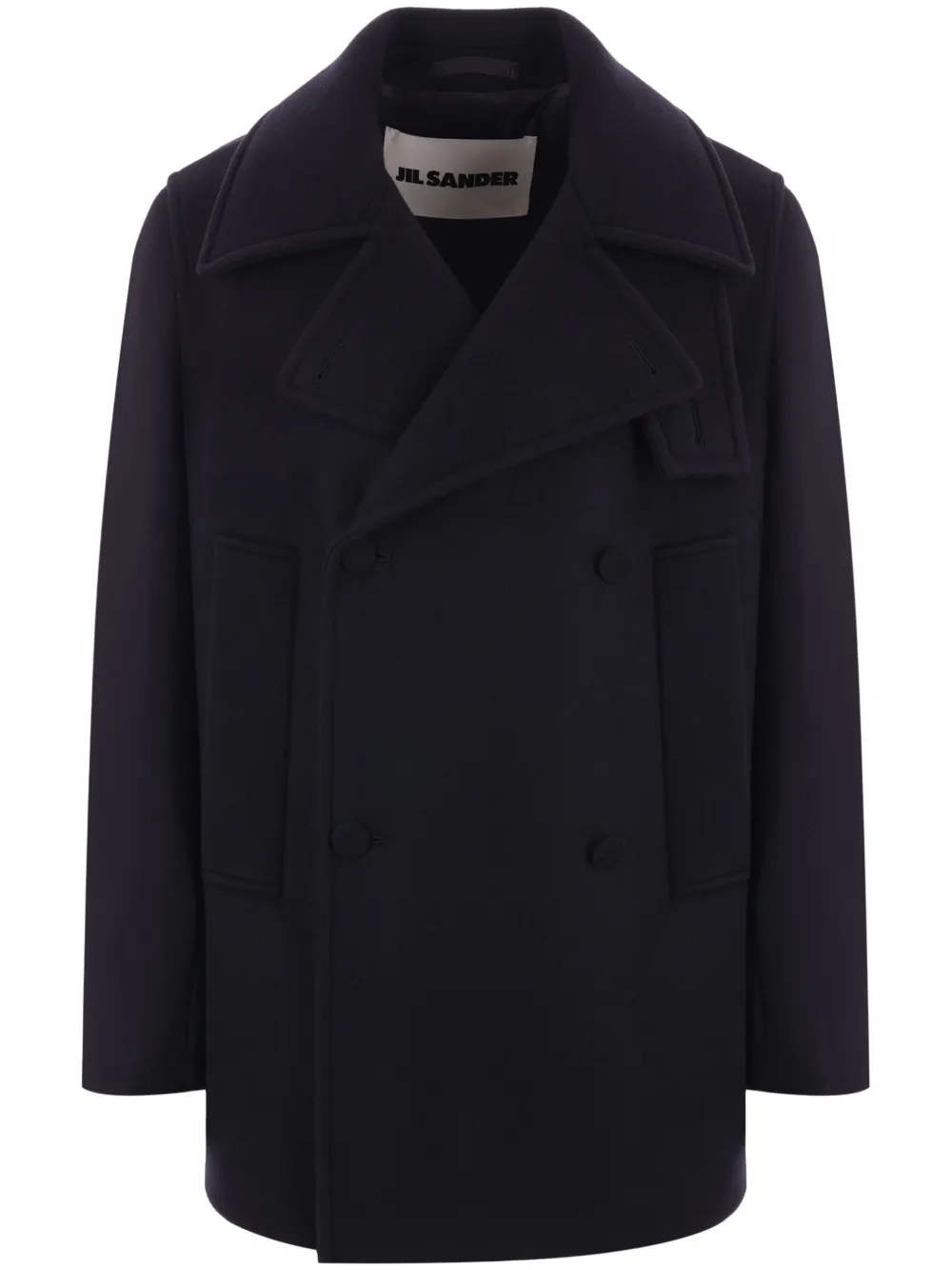 Jil Sander Kaban Wool Coat Black Maison-Kitsune Men Double Breasted Coats