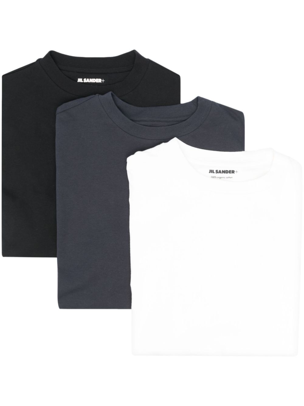 Men T-Shirts Maison-Kitsune Jil Sander logo-patch organic-cotton T-shirt (pack Of three) White