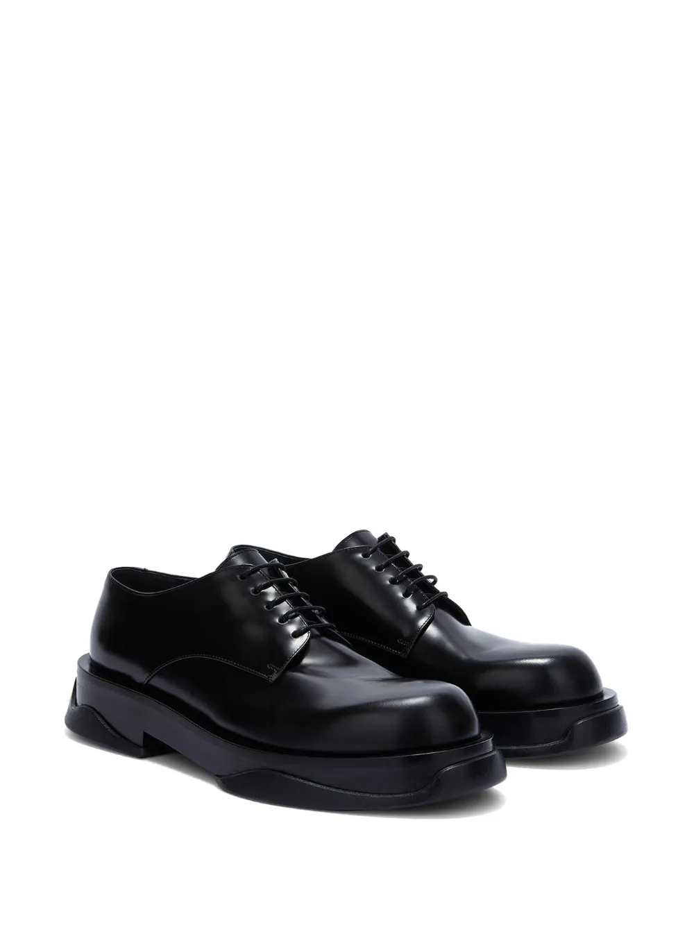 Maison-Kitsune Jil Sander round-toe Leather Derby Shoes Black Men Derby Shoes