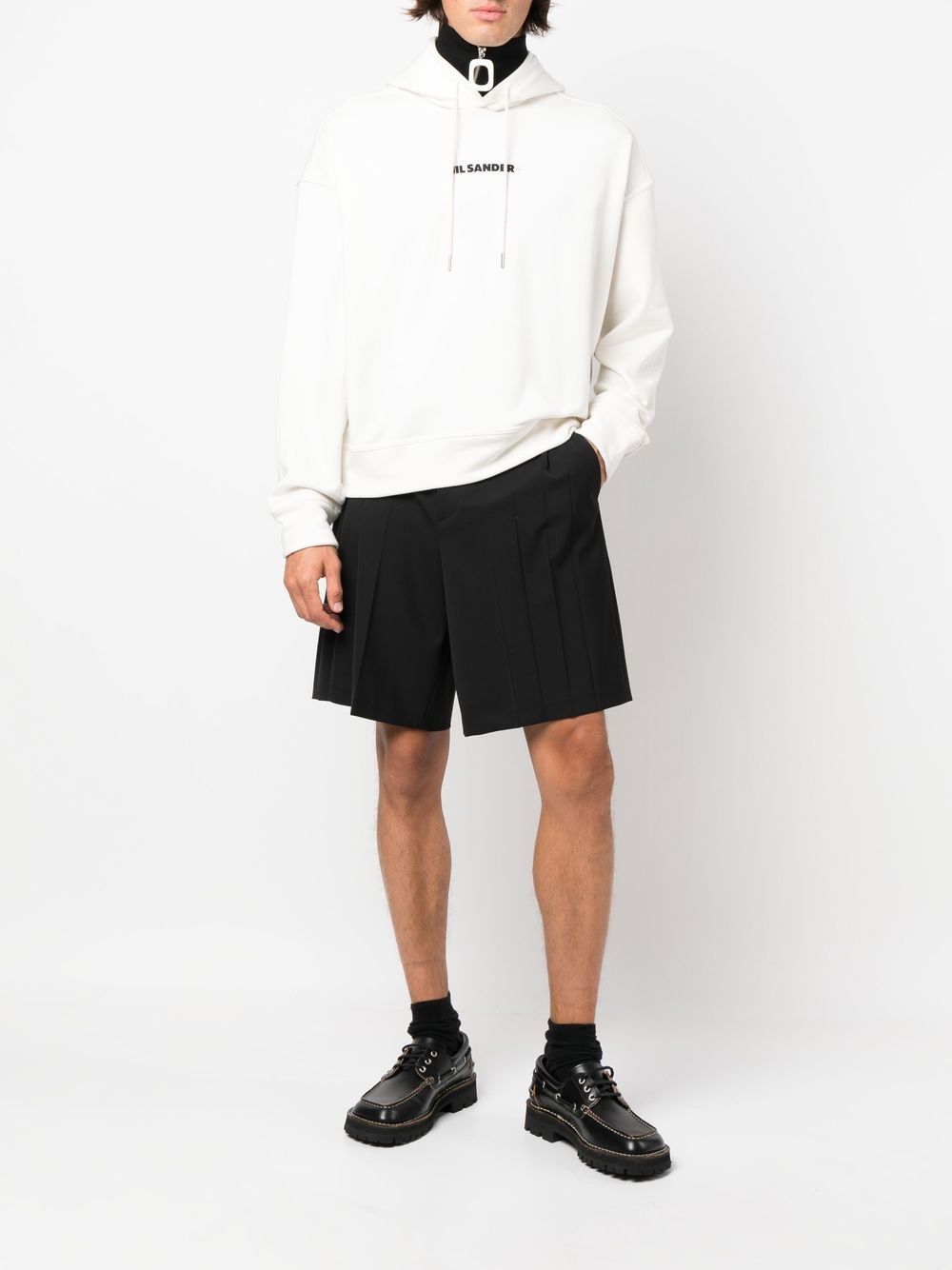 Men Hoodies Maison-Kitsune Jil Sander logo-print Detail Hoodie Neutrals