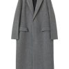 Maison-Kitsune Single Breasted Coats Men Jil Sander single-breasted Wool Coat Grey