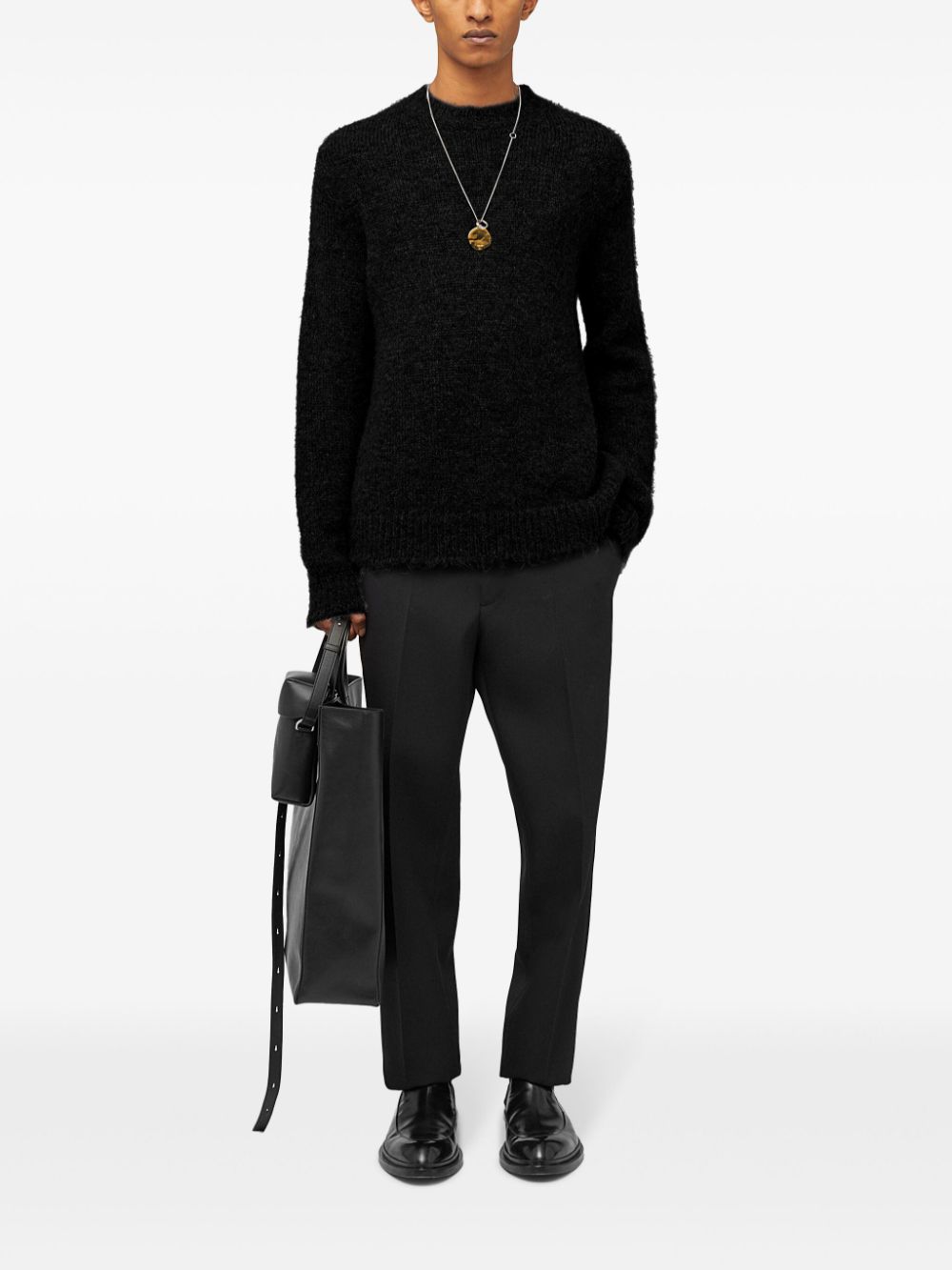 Men Knitted Sweaters Maison-Kitsune Jil Sander brushed-finish Jumper Black