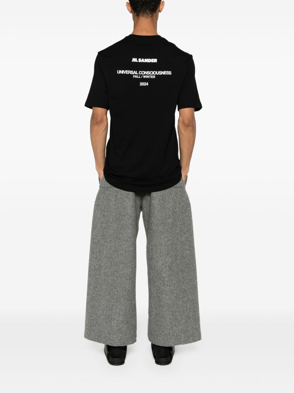Men T-Shirts Maison-Kitsune Jil Sander logo-print Cotton T-shirt Black