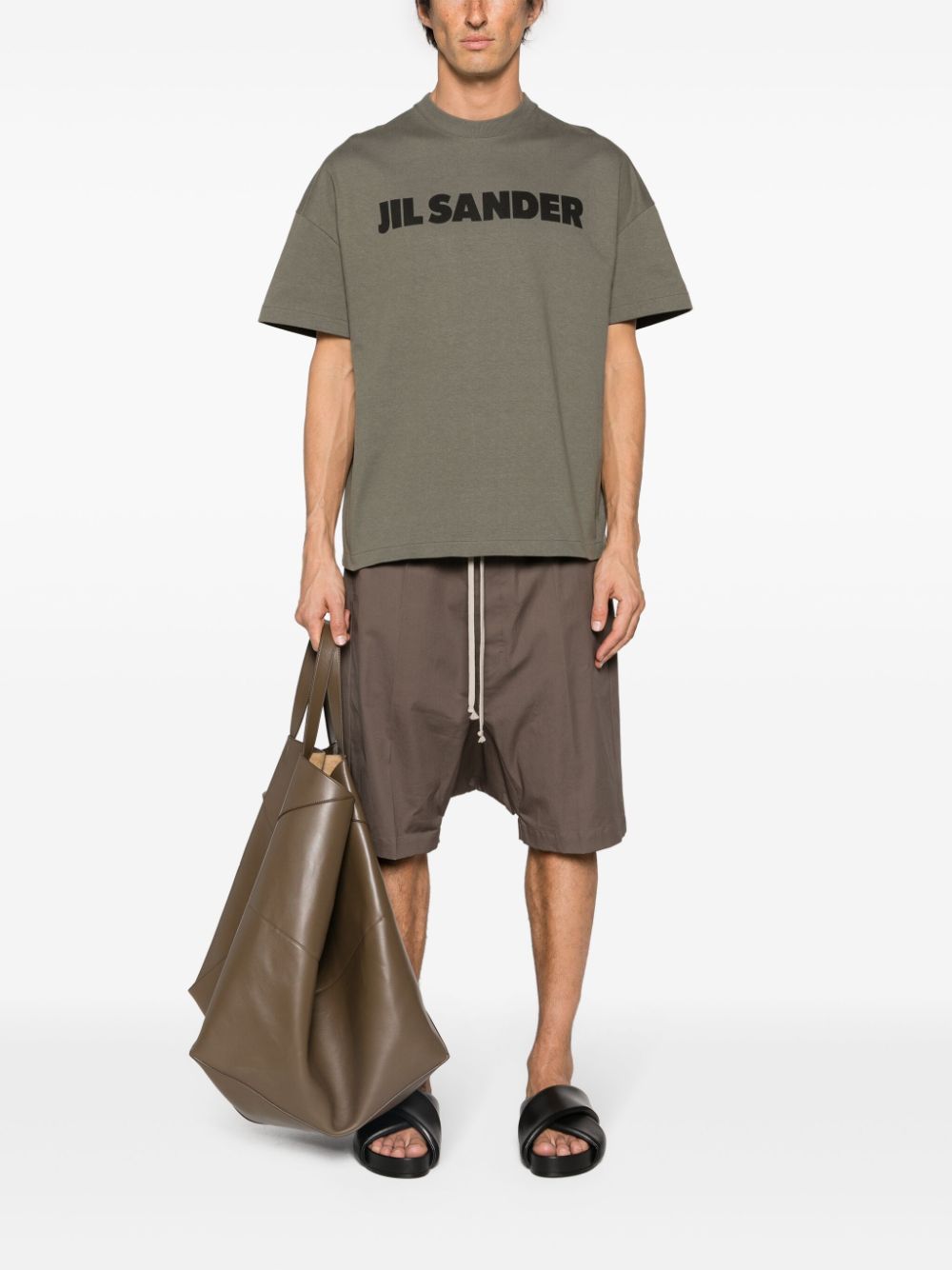 Jil Sander logo-print Cotton T-shirt Green Men T-Shirts Maison-Kitsune
