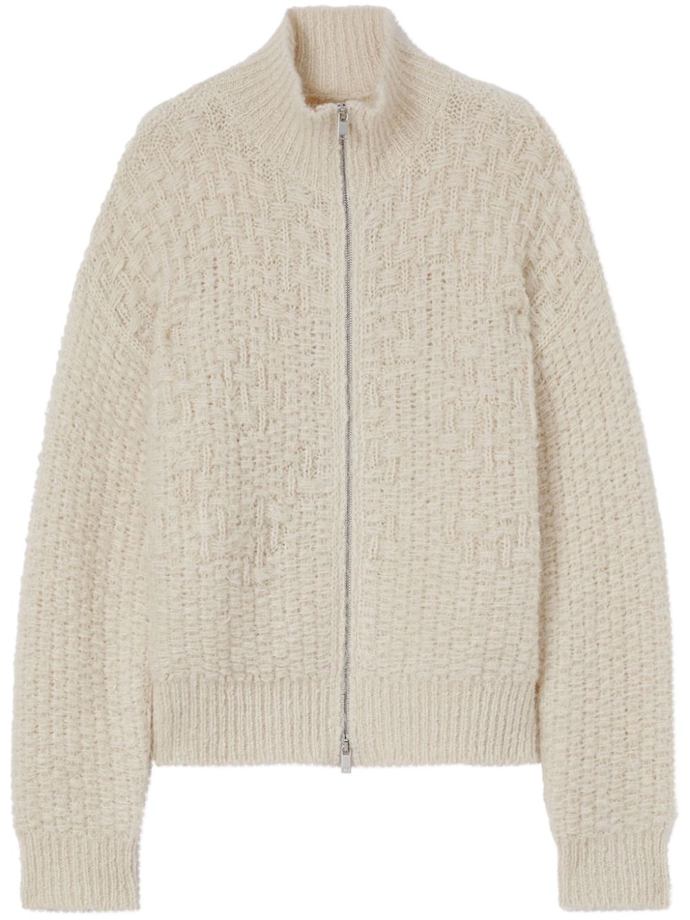 Men Cardigans Maison-Kitsune Jil Sander chunky-knit zip-up Cardigan White