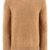 Jil Sander Crew Neck Wool Jumper Brown Men Knitted Sweaters Maison-Kitsune