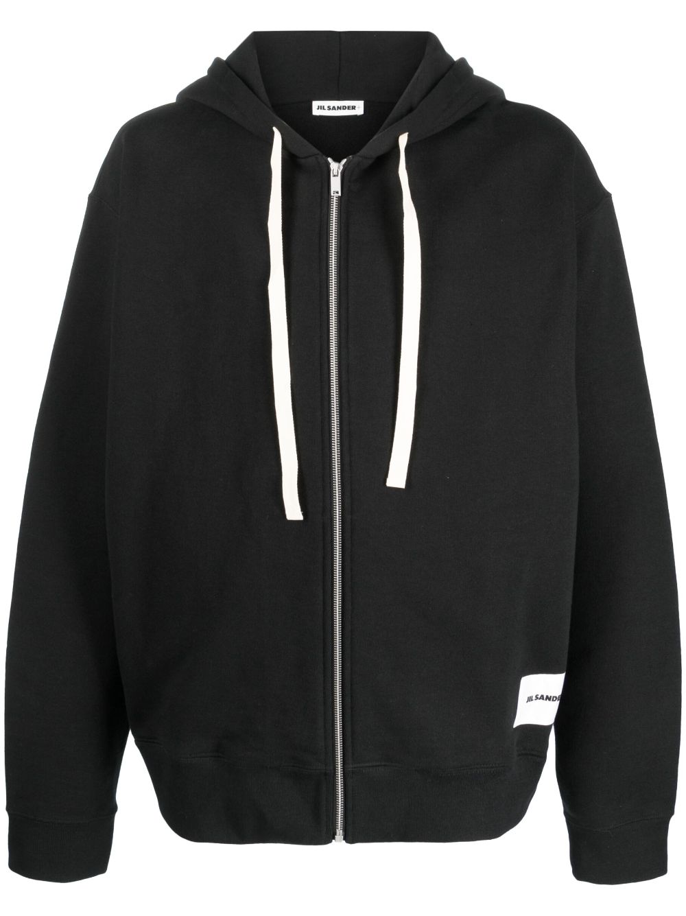 Men Hoodies Maison-Kitsune Jil Sander Zipped Cotton Hoodie Black