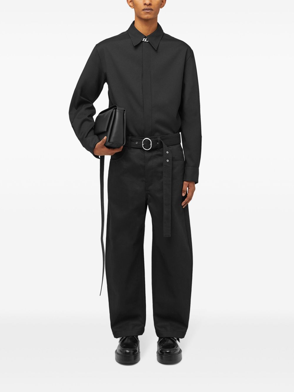 Men Tapered Jeans Maison-Kitsune Jil Sander tapered-leg Belted Jeans Black