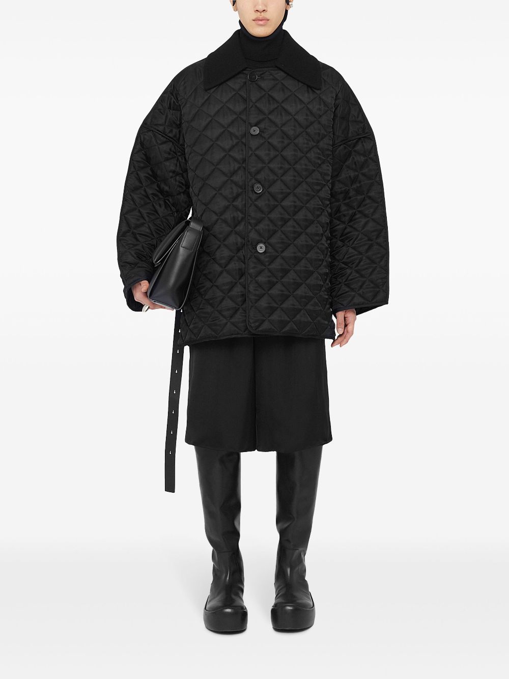 Jil Sander Quilted Jacket Black Maison-Kitsune Men Down Jackets