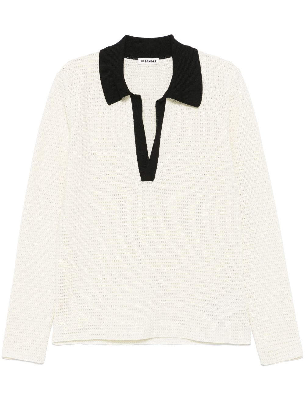 Maison-Kitsune Jil Sander open-knit Sweater White Men Polo Shirts