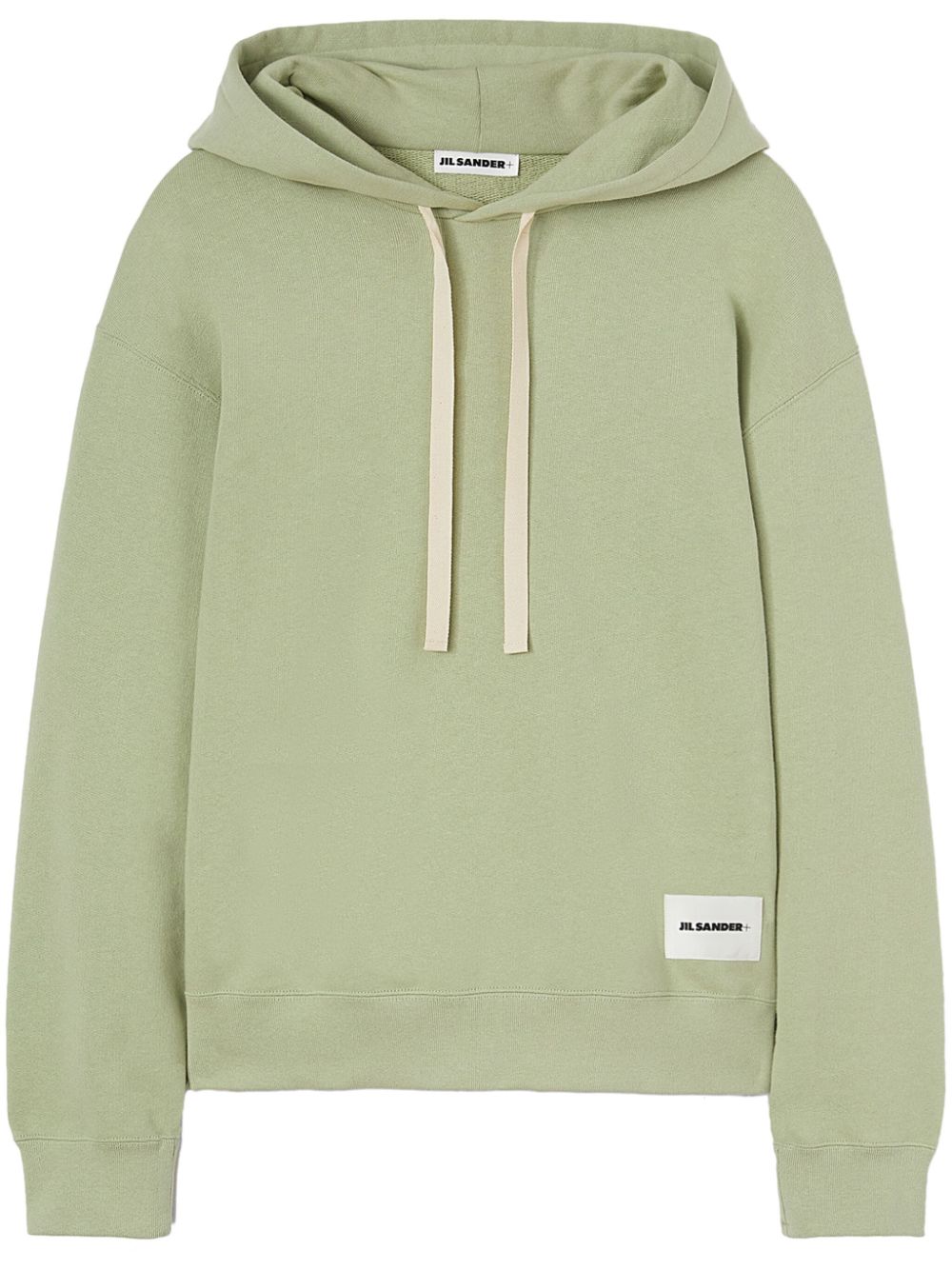 Maison-Kitsune Hoodies Men Jil Sander logo-appliqué Cotton Hoodie Green