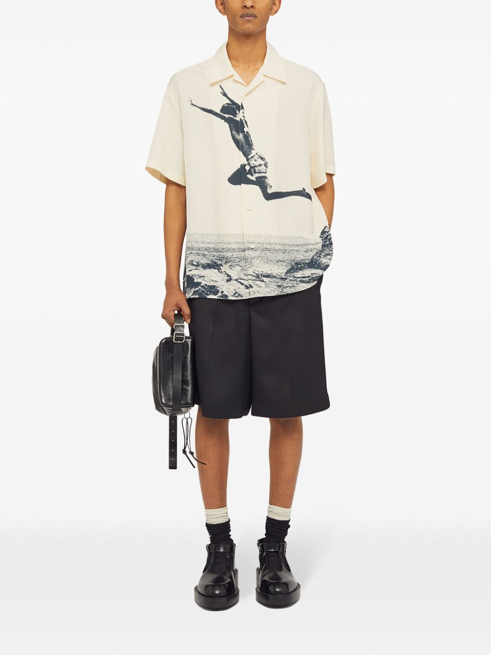 Men Shirts Maison-Kitsune Jil Sander photograph-print short-sleeve Shirt White